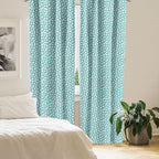 Ambesonne Turquoise Window Curtains, Retro Vintage 60s 50s Inspired Geometric Polka Dots Romantic Art Print, Lightweight Decor 2-Panel Set with Rod Pocket, Pair of - 28" x 95", White and Blue