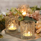 24pcs Clear Votive Candle Holders 2x2.5inch - Glass Candle Holder in Bulk for Table Wedding Centerpieces, Tea Lights Candle Holder for Wedding Party Holiday Decor (Clear,24)