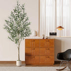 Alupssuc 6FT Artificial Olive Trees, Faux Silk Plant with Lively Artificial Trunk and Lifelike Fruits, Indoor Fake Potted Tree with White Planter for Modern Home Office Living Room Decor