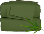 Split King Sheets by Pure Bamboo, Genuine 100% Organic Viscose Derived from Bamboo Bed Sheet Set, Soft & Cooling, Double Stitching *Not for Split Top (Split King, Pesto)