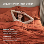 Bedsure Full Comforter Set Burnt Orange - Bed in a Bag Full Size Bedding Set 7 Pieces, GentleSoft™ Pintuck Bed Set Gift for Family, Pinch Pleat All Season Comforter with Sheets, Pillowcases & Shams