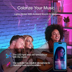 50 FT LED Lights For Bedroom, Music Synchronized RGB Color Changing LED Strip Lights, With 44 Key Infrared Remote Control and Application Control, Room Home Living Room Kitchen Decoration Party