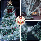 Connectable 100LED 42Ft 13Modes Christmas String Lights Indoor Outdoor | Extendable Green Wire Cool White Christmas Tree Lights with Timer | Twinkle Fairy Light Plug in for Xmas Tree(Cool White)