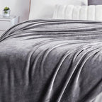 Walensee Fleece Blanket Plush Throw Fuzzy Lightweight (Throw Size 50x60 Dark Grey) Super Soft Microfiber Flannel Blankets for Couch, Bed, Sofa Ultra Luxurious Warm and Cozy for All Seasons