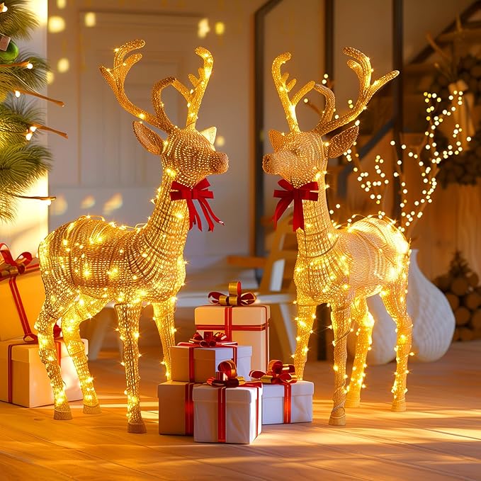 2Pack Fairy Lights Plug in, 33Ft 100 LEDs Waterproof Silver Wire Firefly Lights, Adaptor Included, Starry String Lights for Wedding Indoor Outdoor Christmas Patio Garden Decoration, Warm White