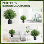 Artificial Topiary Bushes for Outdoors with Spike, Christmas Tree, UV Resistant Faux Plants for Indoor Outdoor Fall Winter Decor (Heart Crpress Topiary with Pot-2 Pack)