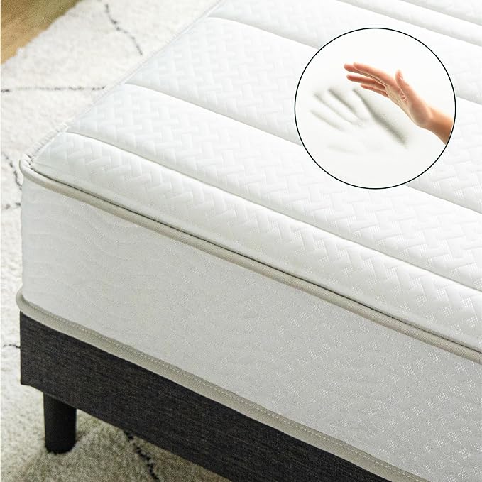 ZINUS 10 Inch Foam and Spring Hybrid Mattress [New Version], Queen, Fiberglass Free, Medium Firmness, Durable Support, Certified Safe Foams & Fabric, Mattress in A Box