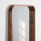 Kate and Laurel Hutton Modern Rounded Rectangle Wall Mirror, 20 x 30, Rustic Brown, Transitional Geometric Mirror for Wall