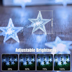 Star String Lights Plug in - 33 ft 100 LED Star Fairy String Lights with Remote and Timer, 8 Modes Waterproof for Bedroom Tent Loft Bed Window Backyard Patio Porch Balcony Staircase Party, White