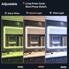 LED Bathroom Mirror 24"x 32", Backlit Bathroom Mirror with Lights,Stepless Dimmable,Anti-Fog, Shatter-Proof, Memory, 3 Colors Lighted Vanity Mirror (Horizontal/Vertical)