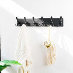 Dseap Coat Rack Wall Mounted - 24" Long 6 Tri Hooks, Heavy Duty Wooden Wall Coat Hanger Coat Hook for Clothes Hat Jacket Clothing, Black, Pack of 2