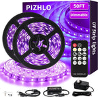 50 Foot Black Light Strips & Remote, Dimmable Flexible Blackights Strip Lights for Glow Party Body Paint Birthday Bedroom Room Fluorescent Tapestry Poster, Non-Waterproof 900 LEDs 50ft/15M