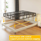 10 Inch High Profile Twin Box Spring Heavy Duty Metal Box Spring Twin with Fabric Cover, Sturdy Mattress Foundation, Easy Assembly, Noise Free, Black