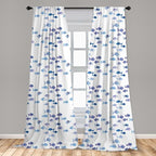 Ambesonne Animal Window Curtains, Little Fishes Watercolors Ocean Underwater Life Marine Theme Art, Lightweight Decor 2-Panel Set with Rod Pocket, Pair of - 28" x 95", Blue