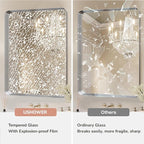 USHOWER Brushed Nickel Bathroom Mirror 22"x30", Silver Rectangle Mirror for Over Sink, Rounded Corner, Aluminum Frame, Anti-Rust, Tempered Glass, Horizontal or Vertical Mounted