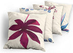 Ambesonne Botanical Throw Pillow Cushion Case Pack of 4, Minimalist Watercolor Painting Leaves Agave Branches Plant in a Pot, Modern Accent Double-Sided Digital Printing, 20", Dark Pink and Ceil Blue