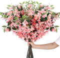 30 Pcs Artificial Faux Bougainvillea Fake Flower Silk Bougainvillea Branches UV Resistant Outdoor Indoor Decoration for Wedding Home Centerpieces Outside Decor (Peach Pink)