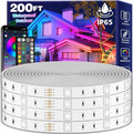 FBZ 200Ft Outdoor Waterproof LED Strip Lights,Music Sync RGB IP65 Led Lights with App Control and Remote,Color Changing Waterproof Led Rope Lights for Outdoor,Balcony,Roof,Garden,Stairs Party (200FT)