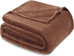 Exclusivo Mezcla Fleece Blanket King Size for Bed, Super Soft and Warm, All Season Use, Cozy, Plush, Lightweight, 90x104 Inches, Brown