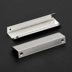Ravinte Hardware 10 Pack Silver Cabinet Handles, 5 Inch (128mm) Finger Edge Pulls, 4 Inch Hole Center, Finger Pulls for Cabinets