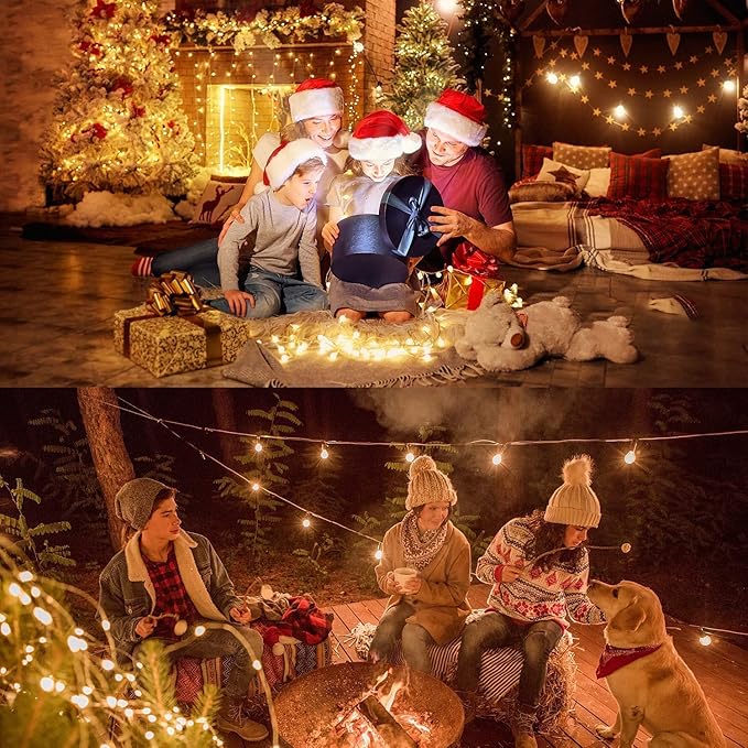 42ft 120 Led Battery Powered String Lights, IP65 Waterproof 8 Modes Twinkle Fairy Lights with Timer for Bedroom, Garden, Party, Christmas Tree Indoor Outdoor Decorations, Warm White