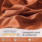 LuxClub 4 PC Queen Sheet Set, Deep Pockets Wrinkle Free Cooling Bed Sheets Hotel Bedding for Women, Men, Kids & Teens, Includes 1 Fitted Sheet, 1 Flat Sheet and 2 Pillowcases - Autumn Orange