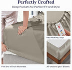 California Design Den California King Sheet Sets - Soft 400 Thread Count Sateen, 100% Cotton Sheets with Deep Pockets, Breathable, Cooling and Durable Bedding Set - Taupe