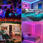 50ft 150LED Rope Lights Outdoor String Lights, 24 Colors+Warm White Outdoor LED Lights Plug in, RGB Color Changing Rope Light with Remote Rope Lighting for Camping Garden Patio Party Christmas