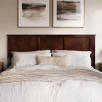 AFI, Madison King Solid Wood Panel Headboard with Attachable Charger, Walnut