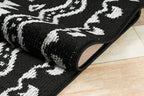 Custom Length Cut to Size Tribal Ethnic Southwestern Inspired Hallway Runner Rug, Non Slip Rubber Backed, 31 inch Wide X Customized Length, Aztec Black, 31 inch X 11 feet