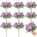 Zeyune 8 Pack 12 Inch Wedding Bouquets for Bride Bridesmaid Purple and Lilac Artificial Rose Bouquet Fake Silk Roses Flowers Bunches Bulk for Home Office Garden Parties Decoration