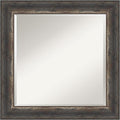 Amanti Art Brown Bathroom Mirror for Over Sink, 25x25 Bark Rustic Char Square Vanity Mirror, Medium Country Rustic Frame, Hangs Horizonally and Vertically, Bathroom Wall Decor, Beveled Edge
