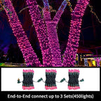 LAMPHOME Super-Bright Extendable Pink Christmas Lights Decoration 150Lights 31.9ft UL Certified Mini Bulb String Lights Set for Outdoor Christmas Tree Garden Holiday Party Patio Wedding Garland Decor