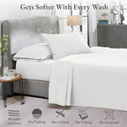 California Design Den 2-Pack Bed Sheets Full Size - 400 Thread Count 100% Cotton Sateen - Extra Soft, Breathable & Cooling Sheets, Wrinkle Resistant, 2 Sets of Deep Pocket Bed Sheets - Antique White