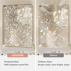 USHOWER Gold Bathroom Mirror 30"x40", Brushed Gold Rectangle Mirror for Over Sink, Rounded Corner, Aluminum Frame, Anti-Rust, Tempered Glass, Horizontal or Vertical Mounted