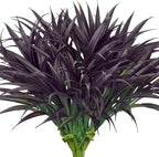Ouddy Decor 20 Pcs Fake Outdoor Plants Artificial Grass Greenery Stems Faux Plastic Plants UV Resistant for Fall Halloween Indoor Outside Garden Hanging Planter Porch Home Decor, Black Purple