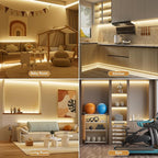 PAUTIX COB LED Strip Light 32.8ft,Engineering Level UL Listed Warm White 3000K,CRI93+ Super Bright High Lumen,Dimmable 24V Flexible LED Tape Light with RF Remote,for Cabinets,Home&Office DIY Lighting