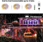 Brizled Color Changing Christmas Lights, 300 LED Christmas String Lights Connectable, 115ft 11 Modes Tree Lights Warm White & Multicolor Clear Wire Xmas Lights Remote for Xmas Party Home