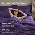 Bedsure Full Comforter Set Purple - Bed in a Bag Full Size Bedding Set 7 Pieces, GentleSoft™ Pintuck Bed Set Gift for Family, Pinch Pleat All Season Comforter with Sheets, Pillowcases & Shams