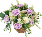 Artificial Rose Flowers 25pcs, Purple Foam Fake Rose Faux Flower for Wedding Bouquets Bridal Shower Centerpieces Floral Arrangements Home Decorations Party Backdrops Table