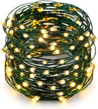 Twinkle Star, 4 Inches Indoor Outdoor, LED String Light Dimmable Control Starry Green Wire Lights Home Lighting Bedroom Wedding X-mas Party Decoration, Warm White