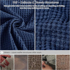 PHF 100% Cotton Waffle Weave Throw Blanket，Pre-Washed Snag Proof Lightweight Breathable Moisture-Wicking Layering in Cold Weather for Couch Bed,Machine Washable,Home Decor Gift-Navy Blue/Bright Blue