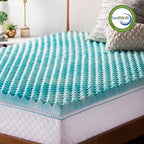 Linenspa 2 Inch Convoluted Gel Swirl Memory Foam Mattress Topper - Promotes Airflow - Relieves Pressure Points - Queen