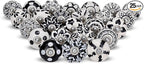 Black & White Cabinet Knobs Ceramic Assorted knobs for Drawers Cupboard and Wardrobe Furniture Door Pull Handles for Dresser Kitchen Wardrobes Boho Home Interior Decor - Pack of 25