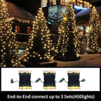 LAMPHOME Super-Bright Extendable Warm White Christmas Lights Decoration 300Lights 63.8ft(2pk of 150L) UL Certified Mini Bulb String Lights Set for Outdoor Christmas Tree Garden Holiday Party Decor