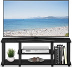 Furinno ‎20 Pounds Turn-N-Tube No Tools 3D 3-Tier Entertainment TV Stand up to 50 inch TV, Square Tubes, Americano/Black