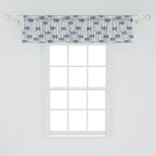 Ambesonne Ethnic Window Valance Pack of 2, Messy Waves and Small Triangles Indonesian Traditional Pattern Watercolors, Rod Pocket Curtain Valances for Kitchen Bedroom, 42" X 12", Navy Blue and Cream