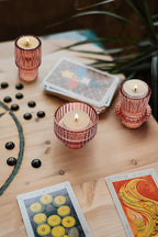 Vixdonos Glass Candlestick Holders Tealight Candle Holders for Table Centerpieces, Wedding Decor and Dinner Party (3 Pcs, Reddish Brown)