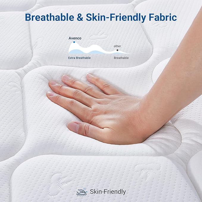 Avenco Full Mattress, 12 inch Full Size Mattress with Smarts™ Coil Individual Pocket Spring for Silent Sleep and Strong Edge Support, CertiPUR-US Certified Mattresses in a Box