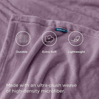 Bedsure GentleSoft Fleece Throw Blanket for Couch Fog Purple - Lightweight Plush Fuzzy Cozy Soft Blankets and Throws for Sofa, 50x60 inches